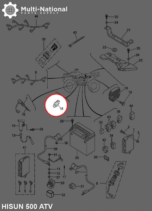 Water Temperature Sensor - ATV, Hisun, 400-800cc - 20A4340 - PBC2000F1