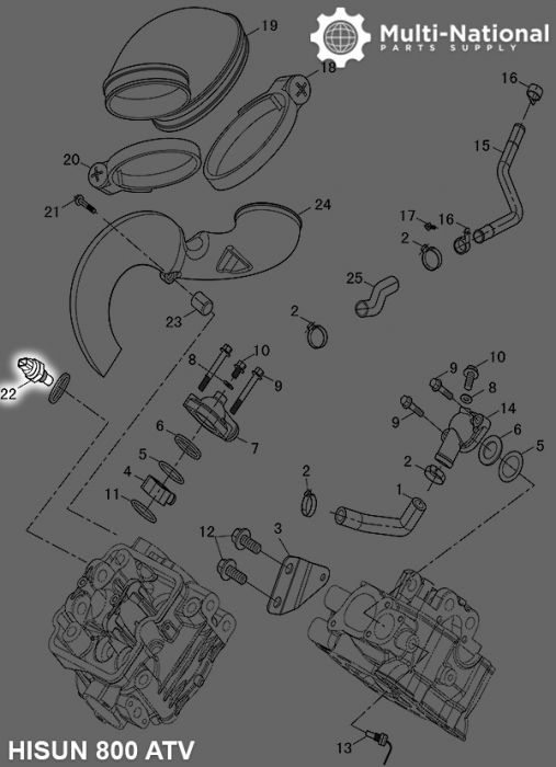 Water Temperature Sensor - Hisun, 400-800cc, ATV/UTV - 20A7440 - PBC1462F1