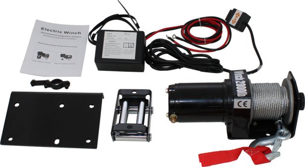 Winch - MNPS 2000 lb 12 Volt (820W / 1.1HP) Cabled Switch - PBC000-CBLF1
