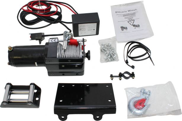 Winch - MNPS 3000 lb 12 Volt (1000W / 1.4HP) Cabled Switch - PBC000-CBLF1