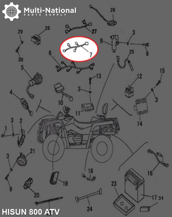Wire of EPS - ATV, Hisun, 800cc - 10A1840 - PBC2274F1
