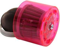 Air Filter - 38mm to 40mm, Conical, Waterproof, Angled, Yimatzu Brand, Red - 60A1362RD - PBC82F1