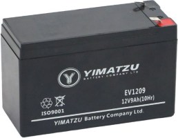 Battery - EV1209, 12V 9.0AH, Yimatzu, T2 Terminals - BATEV12009T2 - PBC106EF1
