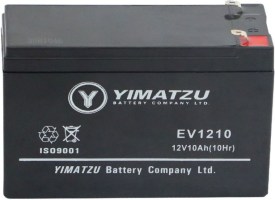 Battery - EV1210, 12V 10AH, Yimatzu, T2 Terminals - PBCBATEV120F1