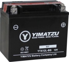 Battery - GTX12L-BS Yimatzu, AGM, Maintenance Free - BATMF1212L-BS - PBC110EF1