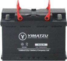 Battery - Group 48 / H6 / L3 Automotive, 12V 75Ah, 730CCA, SLA, MF, Yimatzu - BATAM1248 - PBC155EF1