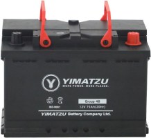 Battery - Group 48 / H6 / L3 Automotive, 12V 75Ah, 730CCA, SLA, MF, Yimatzu - BATAM1248 - PBC155EF1