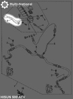 Brake Lever - Aluminum, Black, 400cc, 500cc, 700cc, 800cc Hisun - LVR3382BK - PBC2987F1