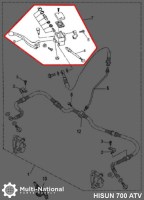 Brake Lever With Brake Oil Reservoir - Right Hand, ATV, Hisun, 500-800cc - 70A3080 - PBC3043F1