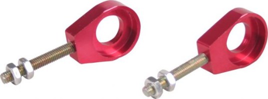 Chain Tensioners - Chain Adjuster, Red, CNC Machined, 50cc to 250cc, 2 pcs - 70A9720RD - PBC1164F1