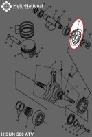 Driven Gear - Double Gear, 44T/31T, ATV, Hisun, 500-700cc - 20A7750 - PBC1721F1
