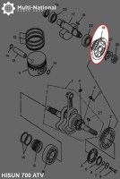 Driven Gear - Double Gear, 44T/31T, ATV, Hisun, 500-700cc - 20A7750 - PBC1721F1
