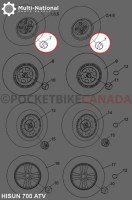 Dust Covers - Wheel Caps, ATV, Hisun, 400-800cc (1pc) - 70A4940 - PBC3450F1