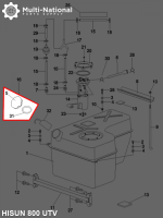 Fuel Tank Cap - 400cc, 500cc, 700cc, 800cc Hisun - 20A4182CR - PBC2484F1