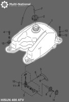 Gas Tank - ATV, Hisun, 400cc - 20A4741 - PBC2610F1