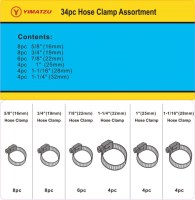 Gear Clamp Kit - Hose Clamp Assortment (34pcs) - KIT5348 - PBC2904F1