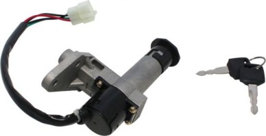 Ignition Key Switch - 4 Wire, 4 pin Male, Metal, Steering Lock, Scooter, GY6 - 10A4254 - PBC2104F1