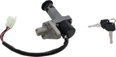 Ignition Key Switch - 4 Wire, 4 pin Male, Metal, Steering Lock, Scooter, GY6 - 10A4254 - PBC2104F1