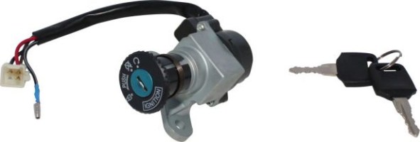 Ignition Key Switch - 4 pin Male, Metal, Steering Lock, Scooter - 10A4295 - PBC1954F1