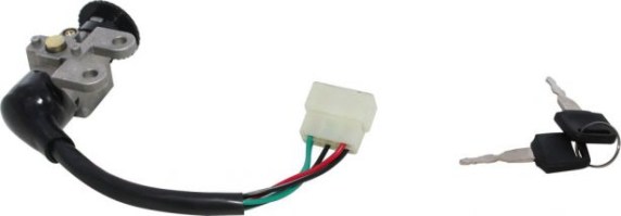 Ignition Key Switch - 5 Wire, 6 pin Male, Metal, Steering Lock, Scooter, GY6 - 10A4252 - PBC2072F1