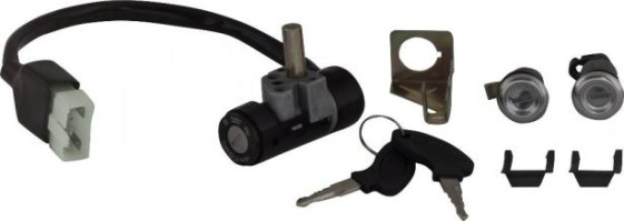 Ignition Key Switch - 5 pin Male, Metal, Steering Lock, Scooter - 10A4296 - PBC2302F1