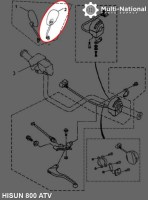 Mirror - Right, 800cc, ATV, Hisun - MIR7986 - PBC348F1