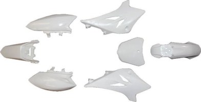 Plastic Set - 50cc, Dirt Bike, White, Yamaha, TTR50 Profile (7pcs) - 70D7130WT - PBC560F1