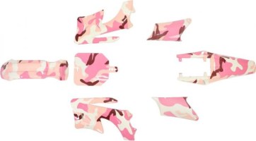 Plastic Set - 50cc to 150cc, Dirt Bike, Pink Camo (7pcs) - 70D7110CP - PBC555F1