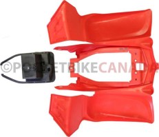 Plastic Set - 50cc to 250cc ATV, Red, Racing Style - 70A7140RD - PBC463F1