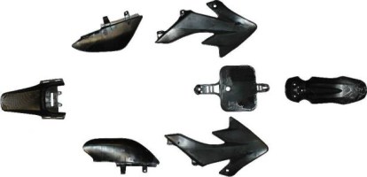 Plastic Set - 50cc to 150cc, Dirt Bike, Honda, CRF50, Carbon Fibre Design(7pcs) - 70D7120CF - PBC464F1