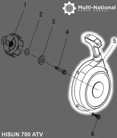 Pull Start - ATV, Hisun, 400-700cc - 30A3740BK - PBC1432F1