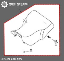 Seat - ATV, Hisun, 500-700cc - 70A7158 - PBC606F1