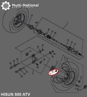 Slotted Nut - Castle Nut, M22-1.5, Hisun, 500-800cc, ATV/UTV (1pc) - HWN4622 - PBC2917F1