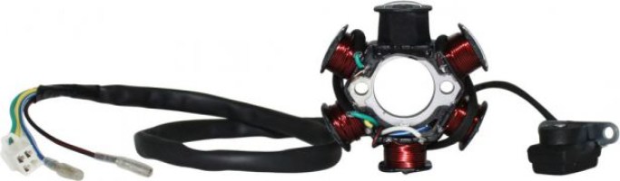 Stator - Magneto Coil, C100-6, 5 Wire - 30A9307 - PBC2384F1