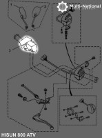 Throttle Lever - Thumb Throttle, ATV, Hisun, 500-800cc - 60A2250 - PBC2785F1