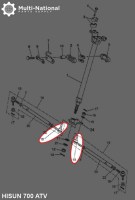 Tie Rod End - ATV, Hisun, 500-800cc - 70A6351 - PBC3299F1