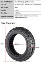 Tire - 10x2.75, Line Honeycomb, Solid, Offroad Tread, Rim Groove Width 53mm - PBC40K1F1