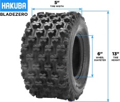 Tire - Hakuba BladeZero Offroad, 13x5.00-6, 2 Ply, ATV / Buggy - 40A1356H - PBC4012EF1