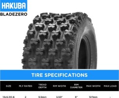 Tire - Hakuba BladeZero Offroad, 13x5.00-6, 2 Ply, ATV / Buggy - 40A1356H - PBC4012EF1