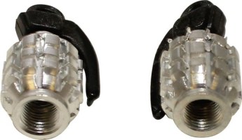 Valve Stem Caps - Chrome Grenades - 40A9040CR - PBC3527F1