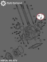 Water Temperature Warning Switch - Hisun, 400-700cc, ATV/UTV - 20A7441 - PBC1514F1