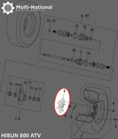 Wheel Hub - Front, ATV, Hisun, 800cc, 27 Spline - 70A4180 - PBC593F1