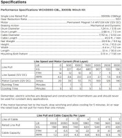 Winch - MNPS 3000 lb 12 Volt (1000W / 1.4HP) Cabled Switch - PBC000-CBLF1