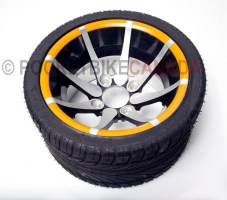 235/30-12 6PR Tubeless Low Profile QingDa & 12x7.5 Black/Orange for ATV - G1060004-1