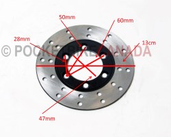 Cross Drilled Front Brake Rotor for 150cc GB150/Utility Hummer ATV Quad 4-Stroke - G1080022