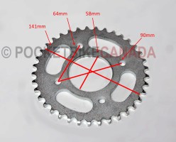 Rear Sprocket 37 Teeth for 50cc, X21A, Dirt Bike 4 Stroke - G2030040