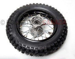 3.00-10 GuangLi Tire & Black Wheel with Chrome Spokes for DirtBike - G2050003