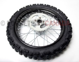 90/100-16 YuanXing DOT B0 Tire & Black Wheel with Chrome Spokes for DirtBike - G2080020