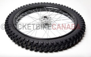 80/100-21 YuanXing DOT B0 Tire & Black Wheel with Chrome Spokes for DirtBike - G2090011