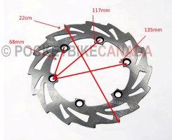 Rear Slotted Disk Brake for 250cc, X35, Dirt Bike 4 Stroke - G2100030